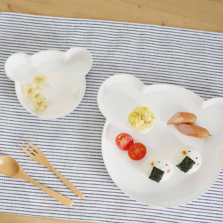 Kids Dish Plate Bear Gray