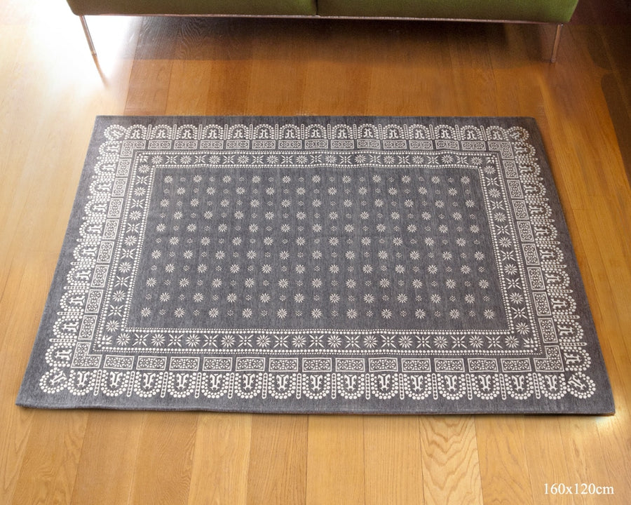 Flower Bandana Rug Gray フラワーバンダナラグ グレー 140×100cm