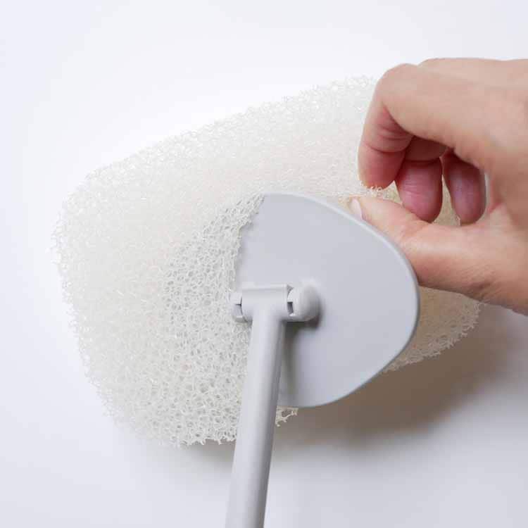 Bath sponge with handle, grey