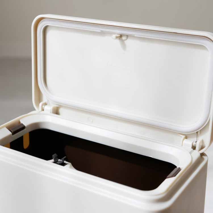Tubelor Medium Flap Sealed Sanitary Trash Can, Sand White