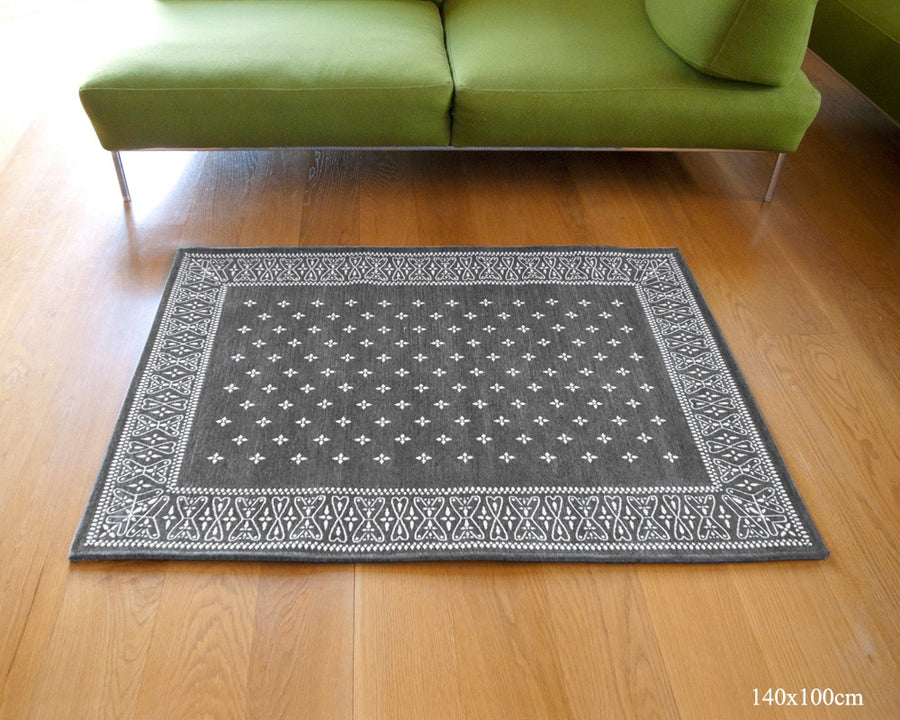 Cross Bandana Rug Gray クロスバンダナラグ グレー 200×200cm