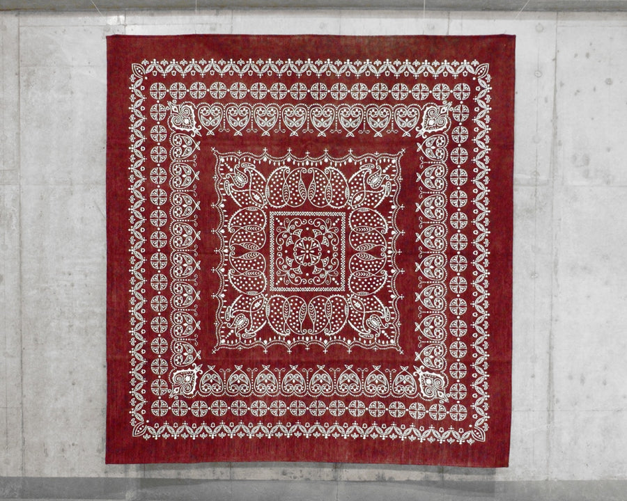 Leaf Bandana Rug Burgundy リーフバンダナラグ バーガンディ 200×200cm