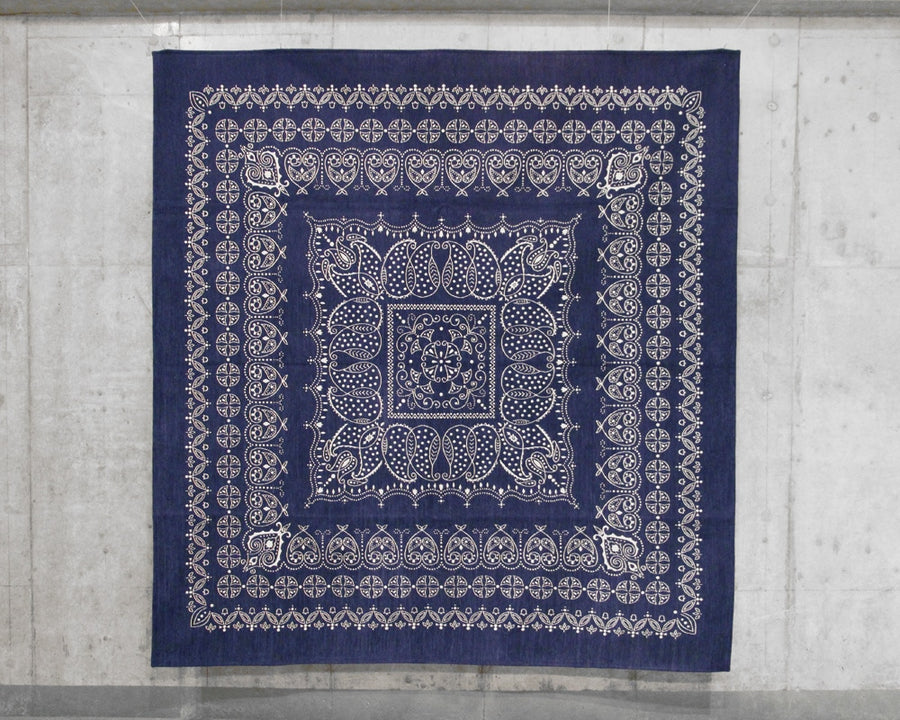 Leaf Bandana Rug Navy リーフバンダナラグ ネイビー 180×180cm