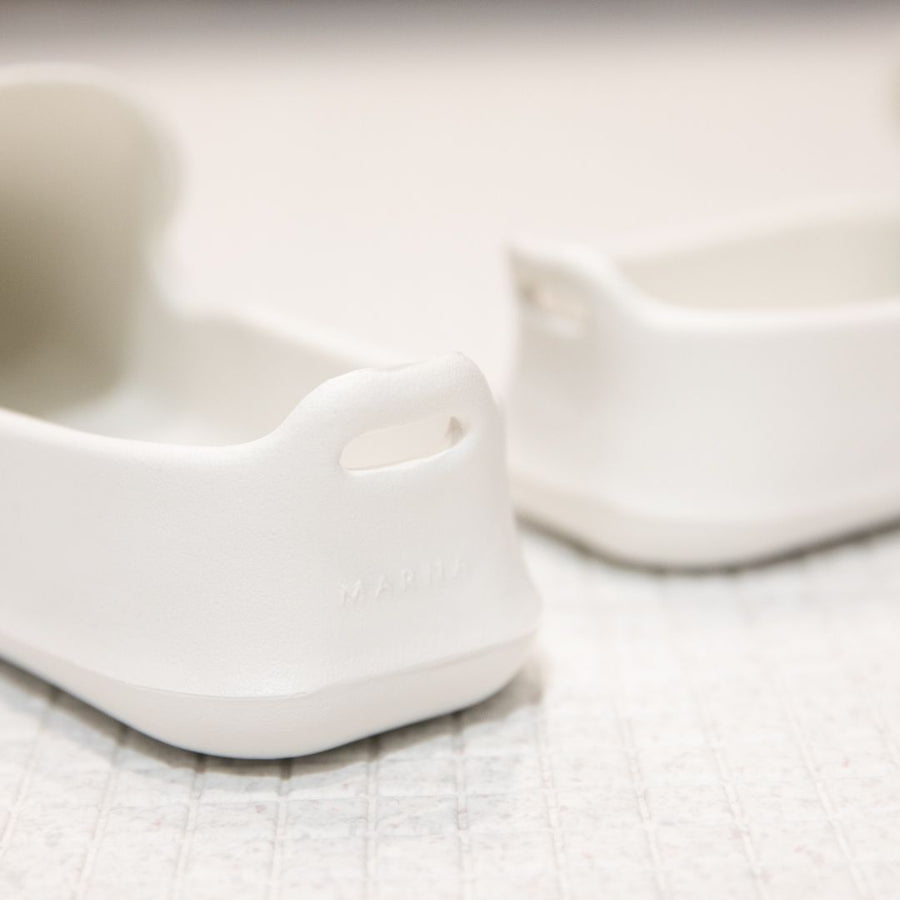 White bath slippers