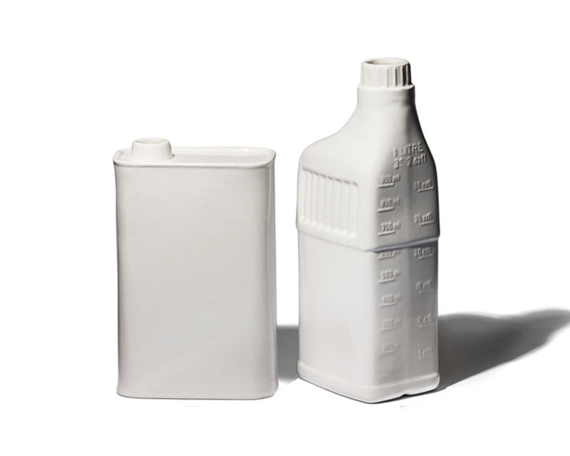OIL CAN BOTTLE SHAPED FLOWER VASE
