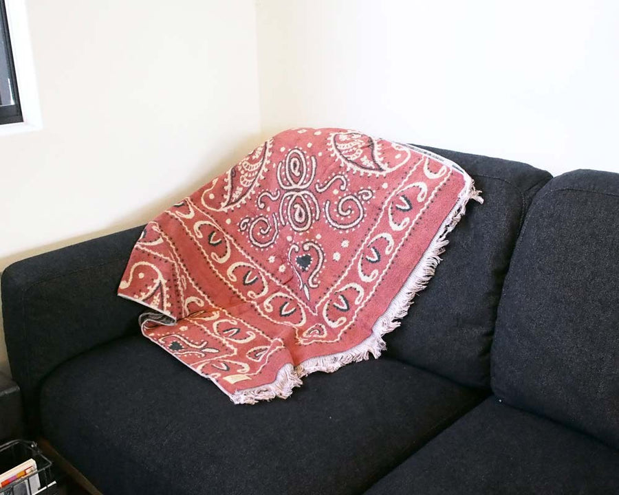 Cotton Pile Blanket Bandana RED Cotton pile blanket bandana red