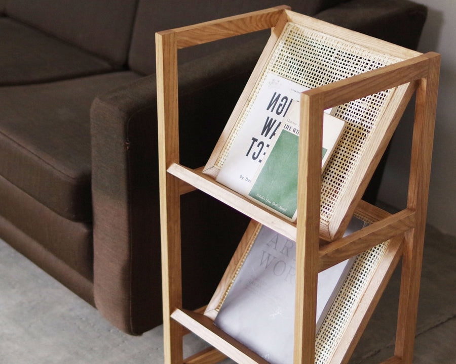 RATTAN MAGAZINE RACK
