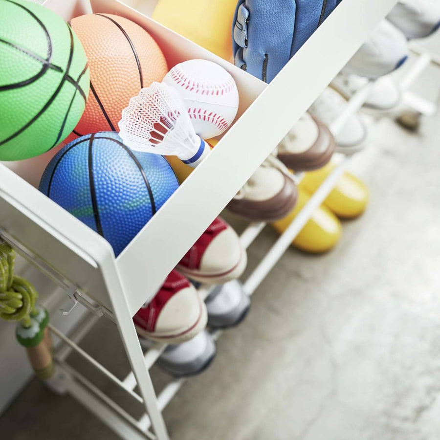 tower entrance storage rack with casters