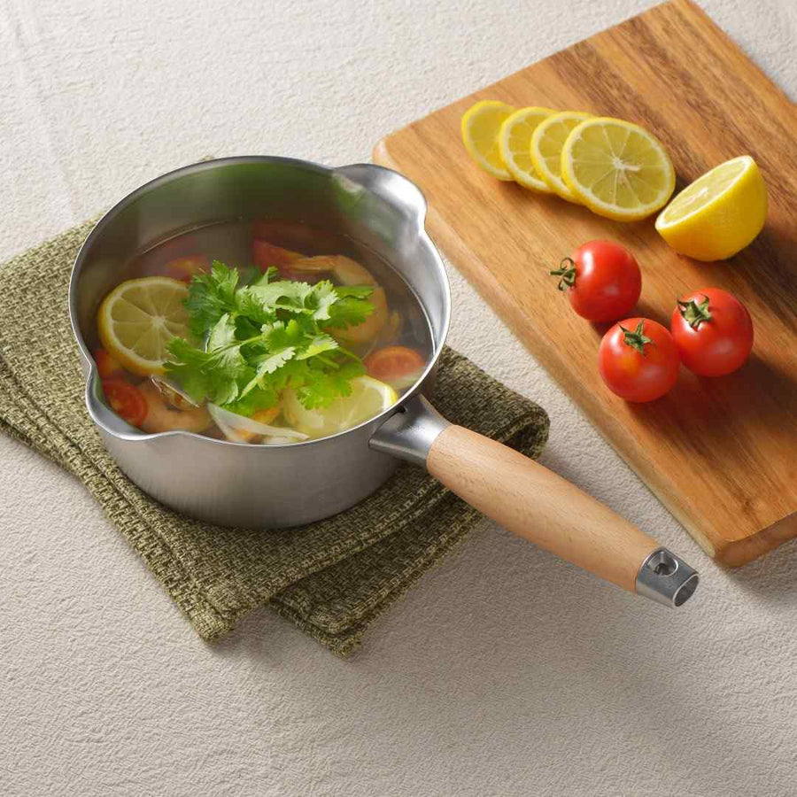 Aikata double-mouth stainless steel milk pan 16cm