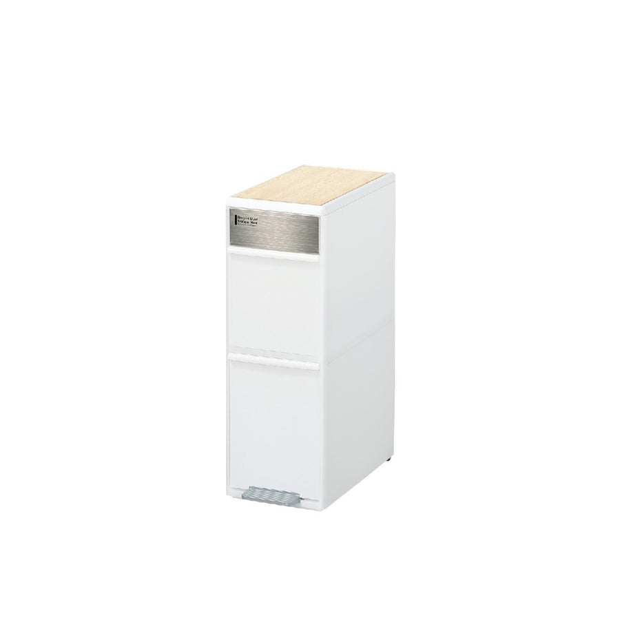 Wide Swing Sorting Station with Wood Top, 2 Tiers, 35L, White