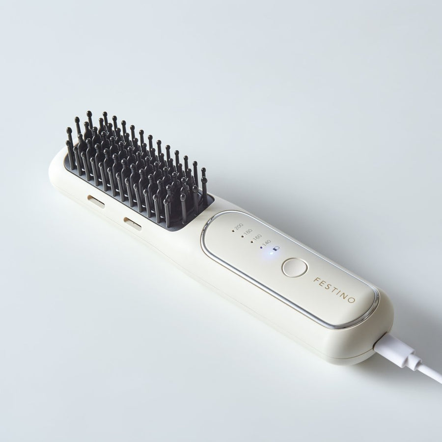 Rechargeable styling heater brush