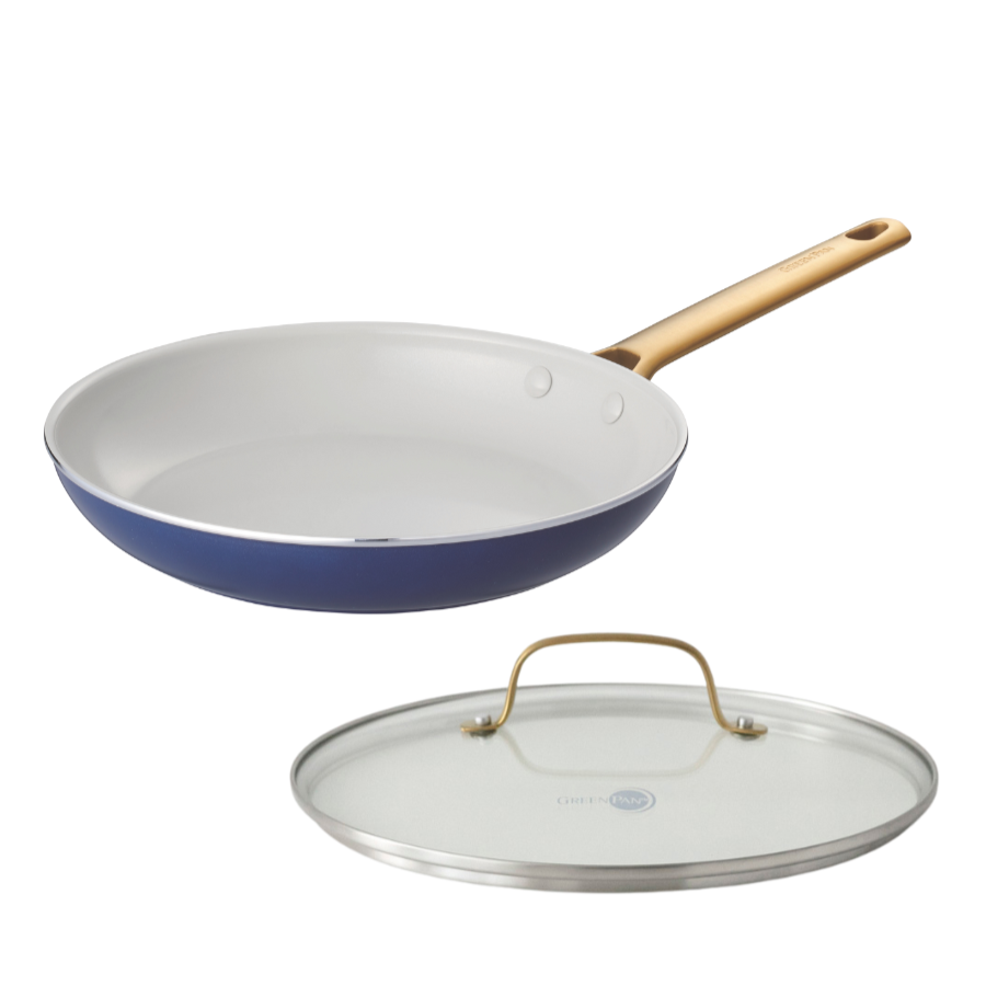 Padua (dark blue) frying pan 26cm + glass lid 26cm set, suitable for induction and gas stoves