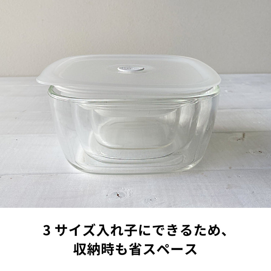 耐熱ガラス製密閉保存容器・角 600