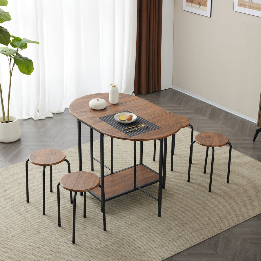 Round dining table and chairs set of 5