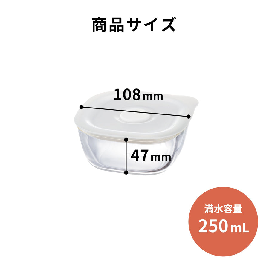 耐熱ガラス製密閉保存容器・角 250