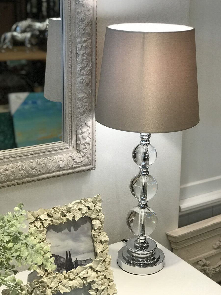 Classic Grey Shade Acrylic Table Lamp