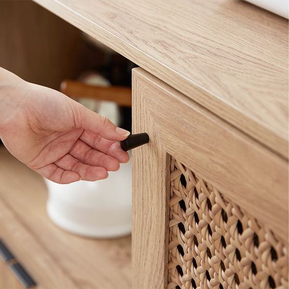 Low-type cupboard, kitchen counter, wooden, rattan-style