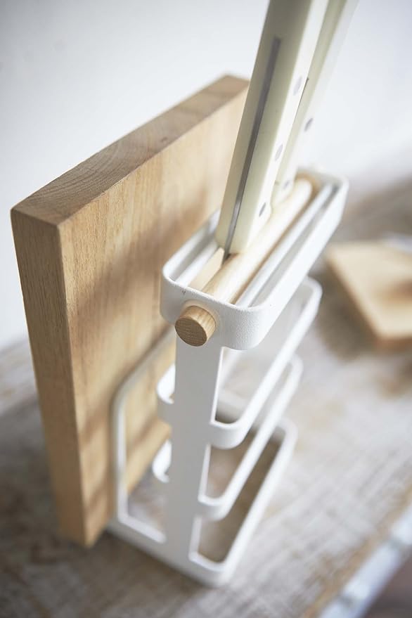 tosca knife and cutting board stand, white