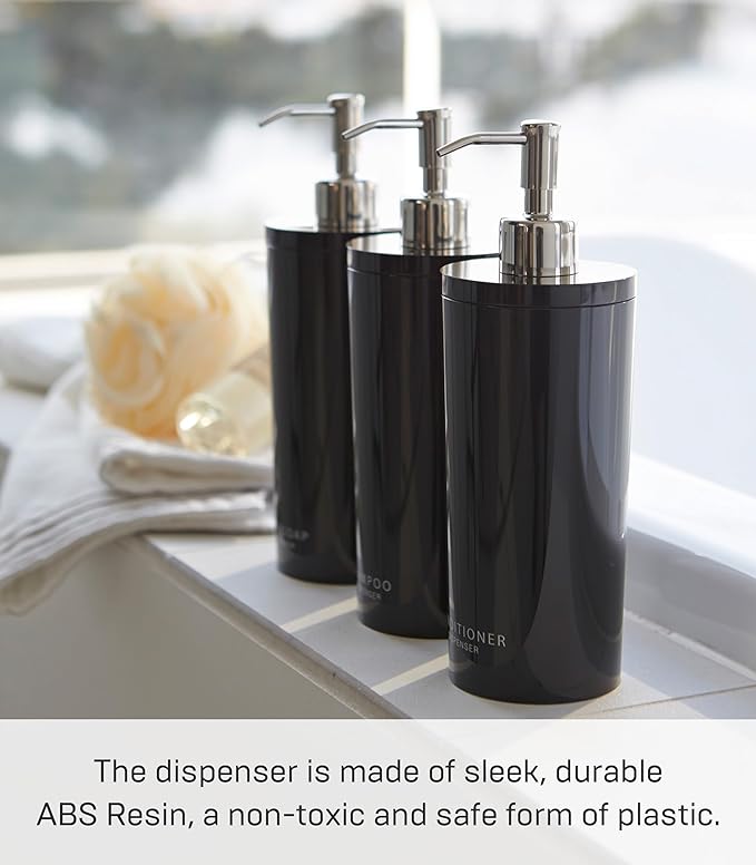 tower 2-way dispenser round shampoo black