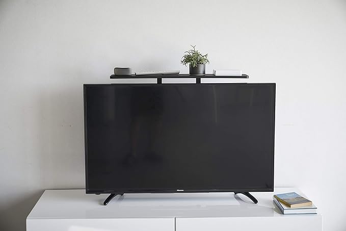 smart thin TV rack, black