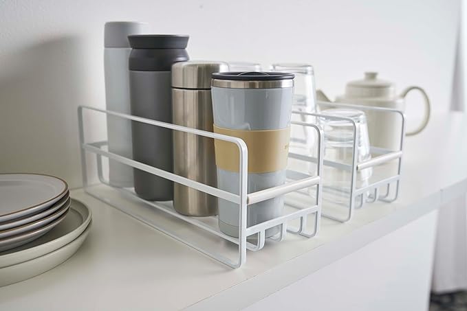 Tower Slim Mug Bottle &amp; Cup Rack, White, Storage, Glass Stand, Mug Bottle Storage