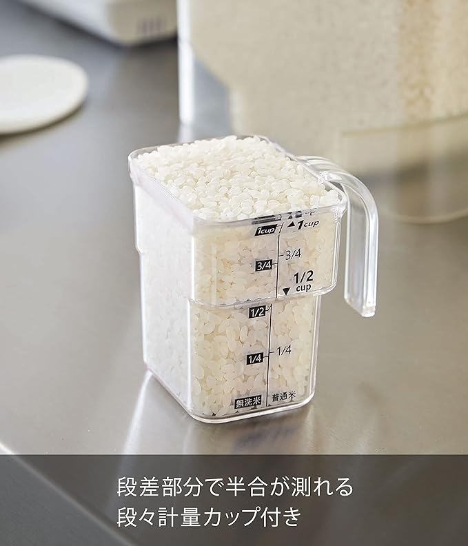 Tower airtight rice container, 20kg, measuring cup included, black, moisture and oxidation prevention, with casters