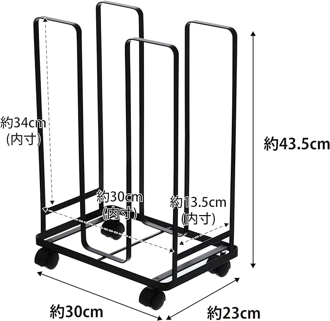 tower ダンボールストッカー ブラック 段ボール 収納 キャスター付 そのまま結束できる