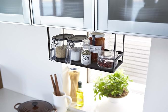 tower Under Cupboard Spice Rack Black Kitchen Rack Hanging Shelf