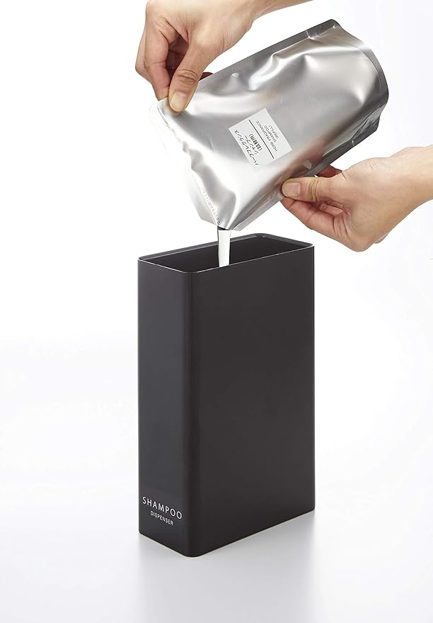 tower two-way dispenser square slim shampoo black pump dispenser bottle