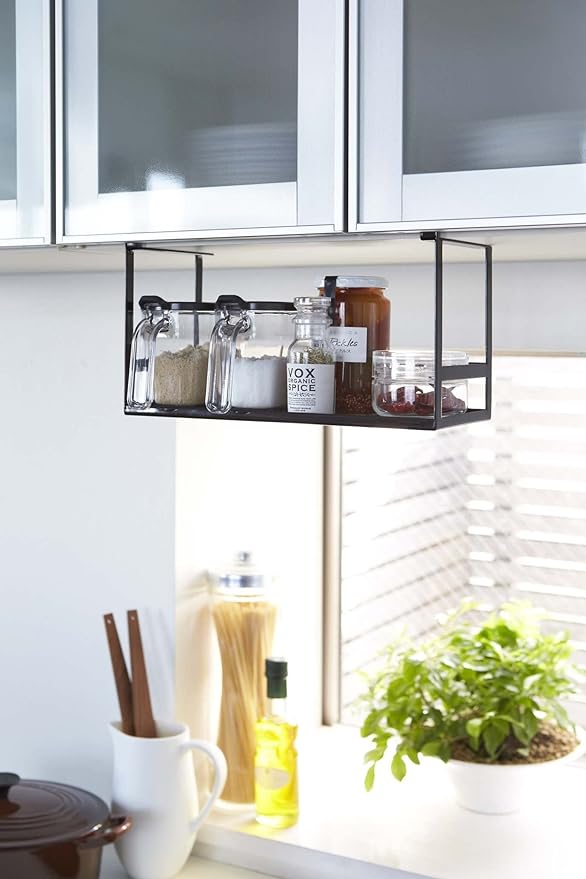 tower Under Cupboard Spice Rack Black Kitchen Rack Hanging Shelf