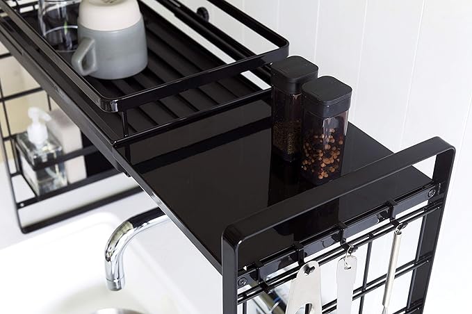 tower Over-the-sink extendable system rack tray S black, freely combinable, storage rack, storage tools, easy to install