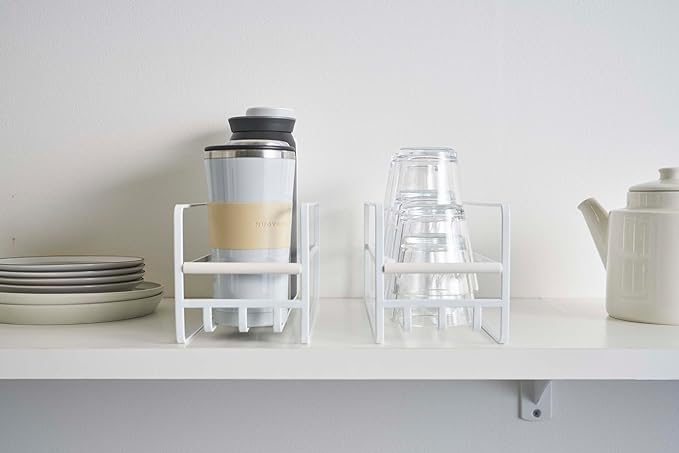 Tower Slim Mug Bottle &amp; Cup Rack, White, Storage, Glass Stand, Mug Bottle Storage