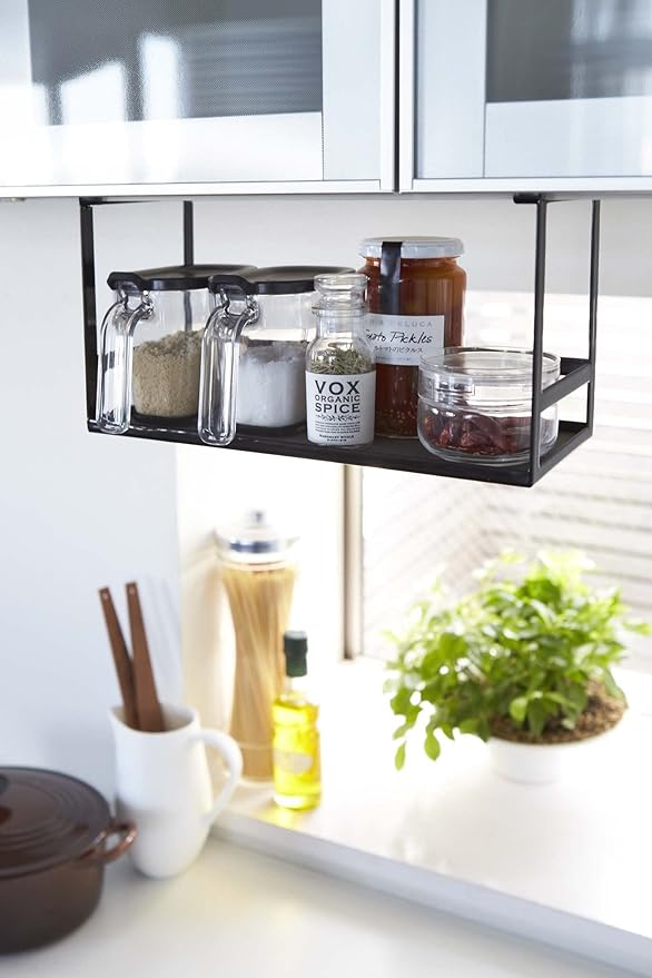 tower Under Cupboard Spice Rack Black Kitchen Rack Hanging Shelf