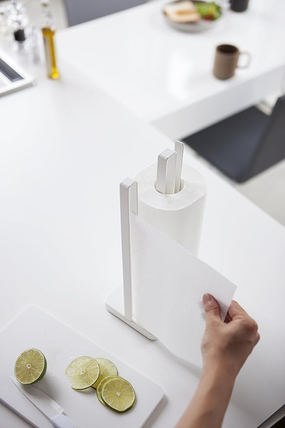 PLATE One-handed kitchen paper holder, white, fits large rolls