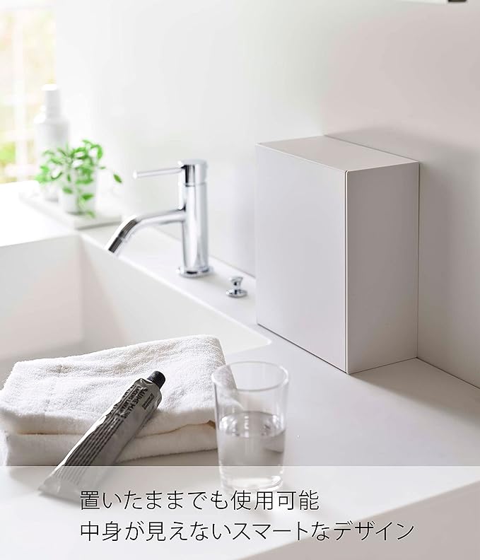 tower wall dust box &amp; storage case white plasterboard pin film hook flap type trash can