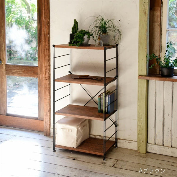 Rack, wooden, 4 shelves