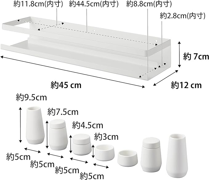 Tower Shinto altar and Shinto altar set for plasterboard walls, white, paper money stand, plaster pins for installation, ceramic, Shinto altar and 7-piece set