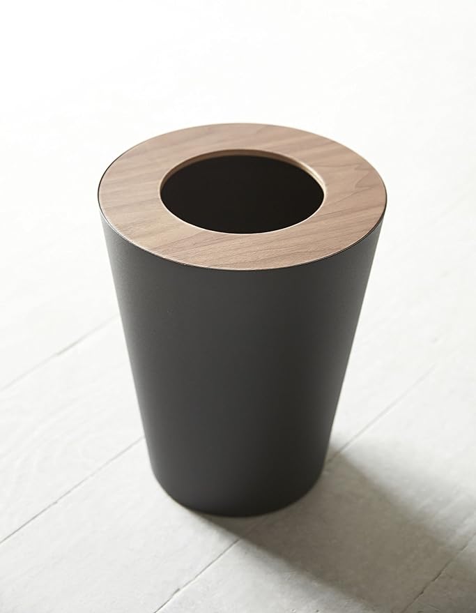 RIN Trash Can, Round, Brown