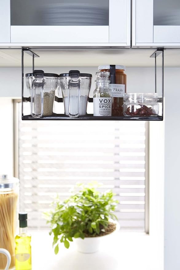 tower Under Cupboard Spice Rack Black Kitchen Rack Hanging Shelf