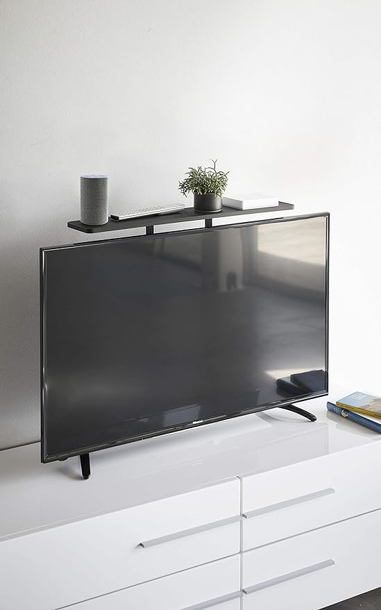 smart thin TV rack, black