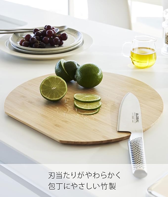 tosca Cutting board, round, white, made of bamboo