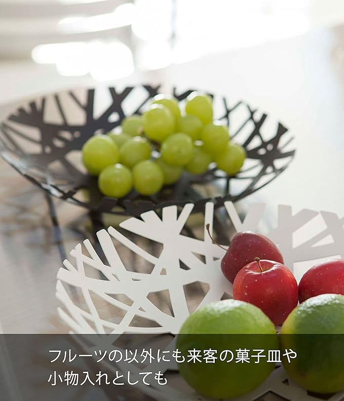 tower steel fruit bowl black candy container fruit fruit basket