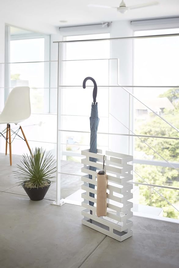 Wide White Brick Umbrella Stand Can also store folding umbrellas