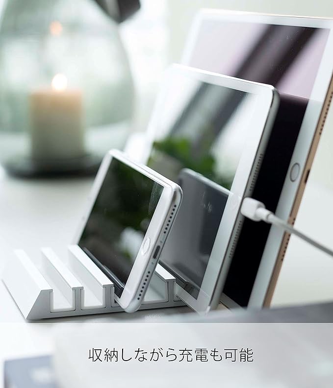 tower tablet stand, white, smartphone stand, charging stand