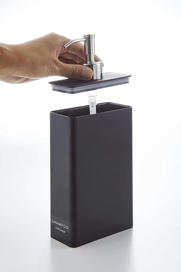 tower two-way dispenser square slim shampoo black pump dispenser bottle