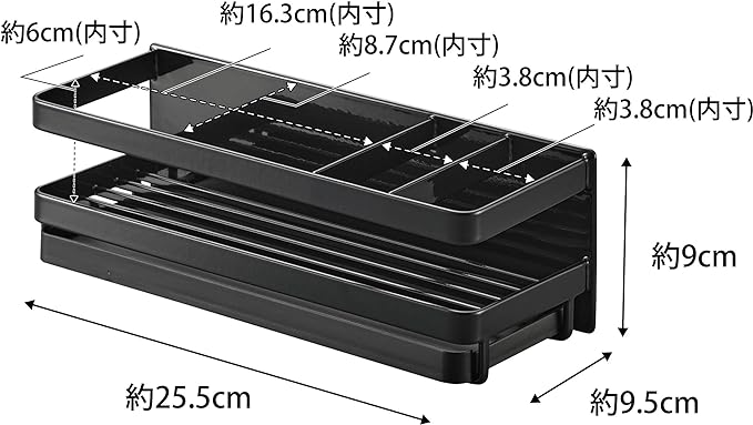 tower Magnetic Sponge &amp; Dispenser Rack with Tray, Black, Sponge Holder, Hooks, Floating Storage