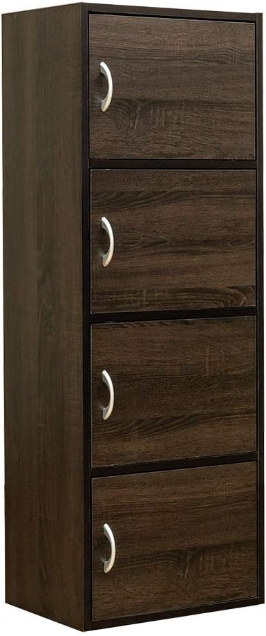 Basic design wooden 3-tier/4-tier rack with doors
