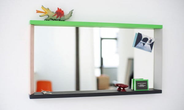 Colour Frame Mirror M Green Pink