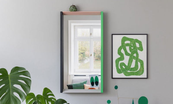Colour Frame Mirror M Green Pink