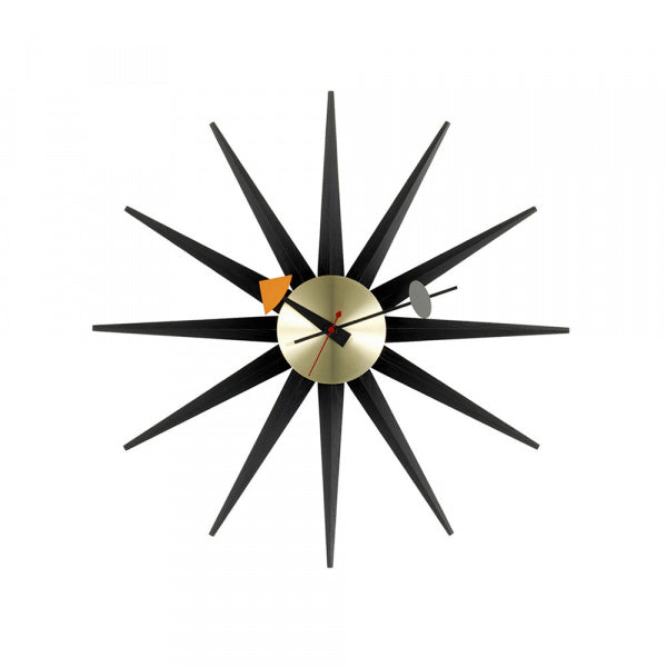 Sunburst Clock φ47cm Black x Brass